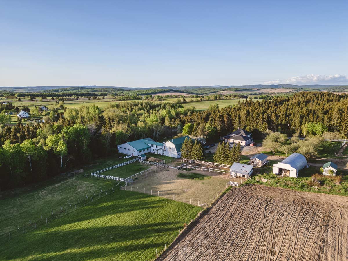 Vue a&eacute;rienne de la ferme Les alpagas DeL&eacute;one